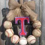 Burlap Baseball Love Wreat..
