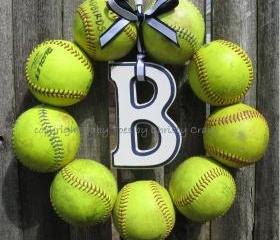 Softball Love Wreath - with letter