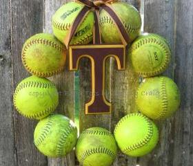 Softball Love Wreath - with letter