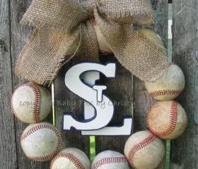 Saint Louis Cardinals Burlap Baseball Love Wreath with STL