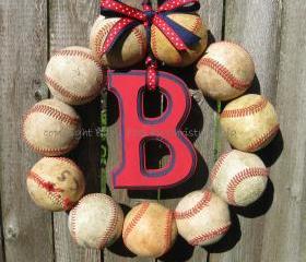Baseball Love Wreath - With Letter