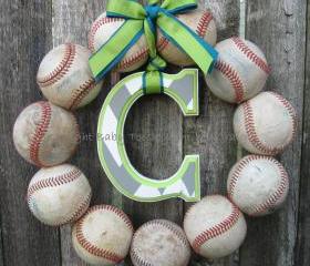 Welcome Baby Baseball Love Wreath