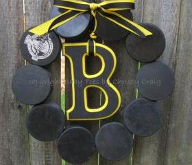 Hockey Love Wreath with Letter