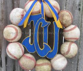 Baseball Love Wreath with Three Letters